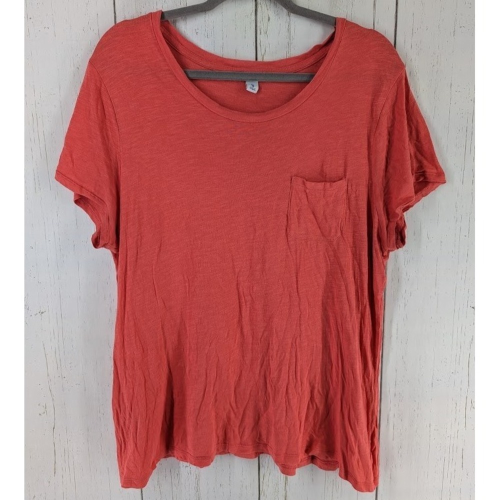 Old Navy Size XL Orange Front‎ Pocket Womens Short Sleeve Casual Top